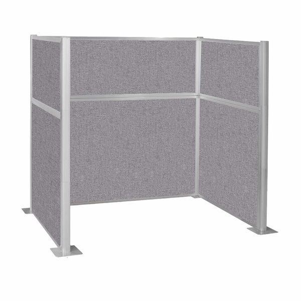 Versare Pre-Configured Hush Panel Cubicle (U Shape) 6' x 4' Cloud Gray Fabric 1859008 - main